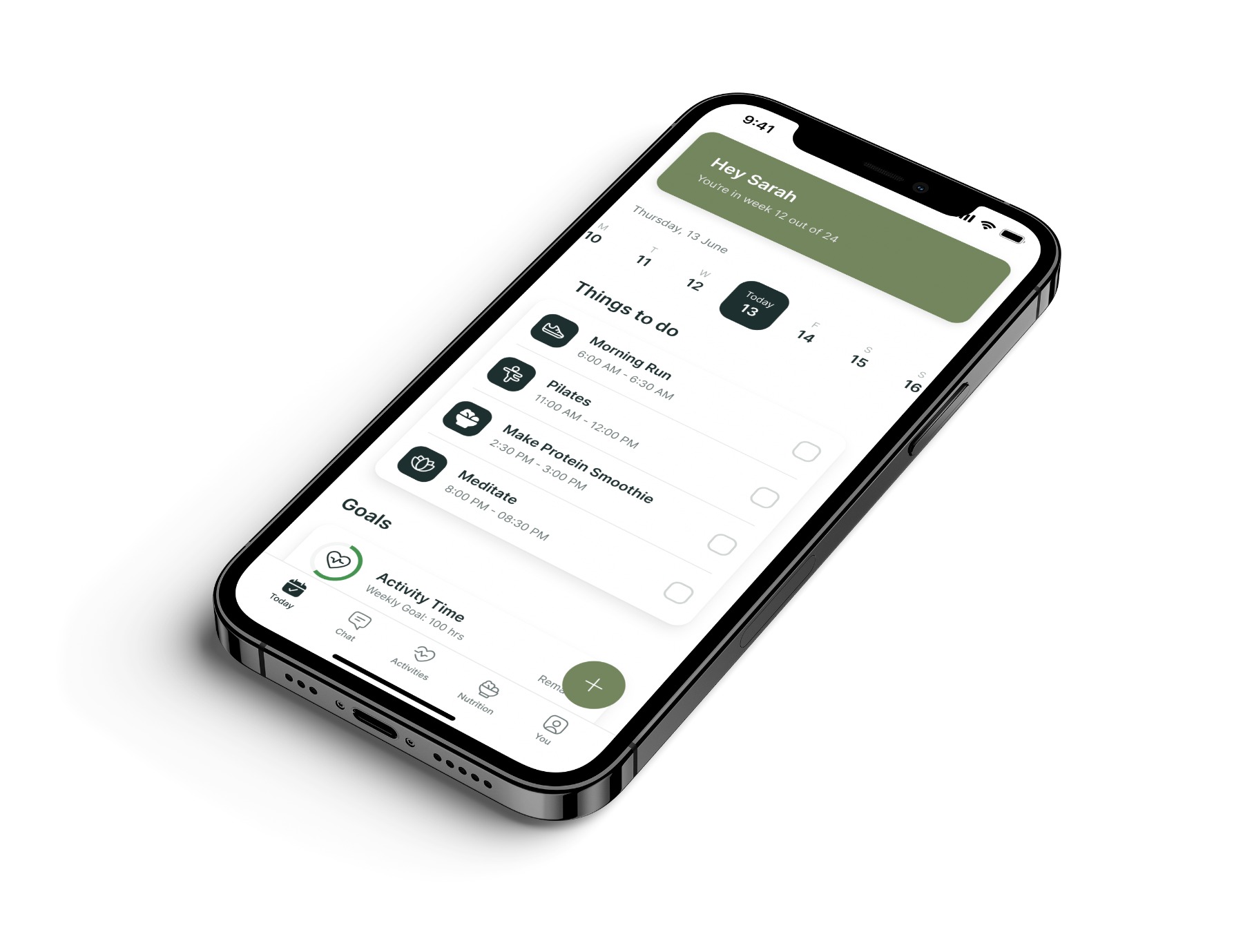 A mockup of the coaching app showcasing the features.